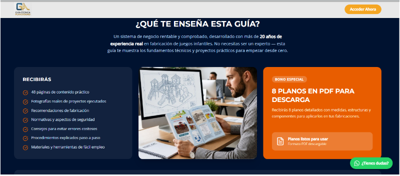48 PÁGINAS DE CONTENIDO, 12 PROYECTOS EJECUTADOS, 8 PLANOS EN PDF DESCARGABLES, RECOMENDACIONES DE FABRICACIÓN ENTRE OTROS.