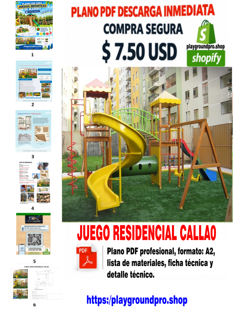 Planos PDF de juegos infantiles Callao