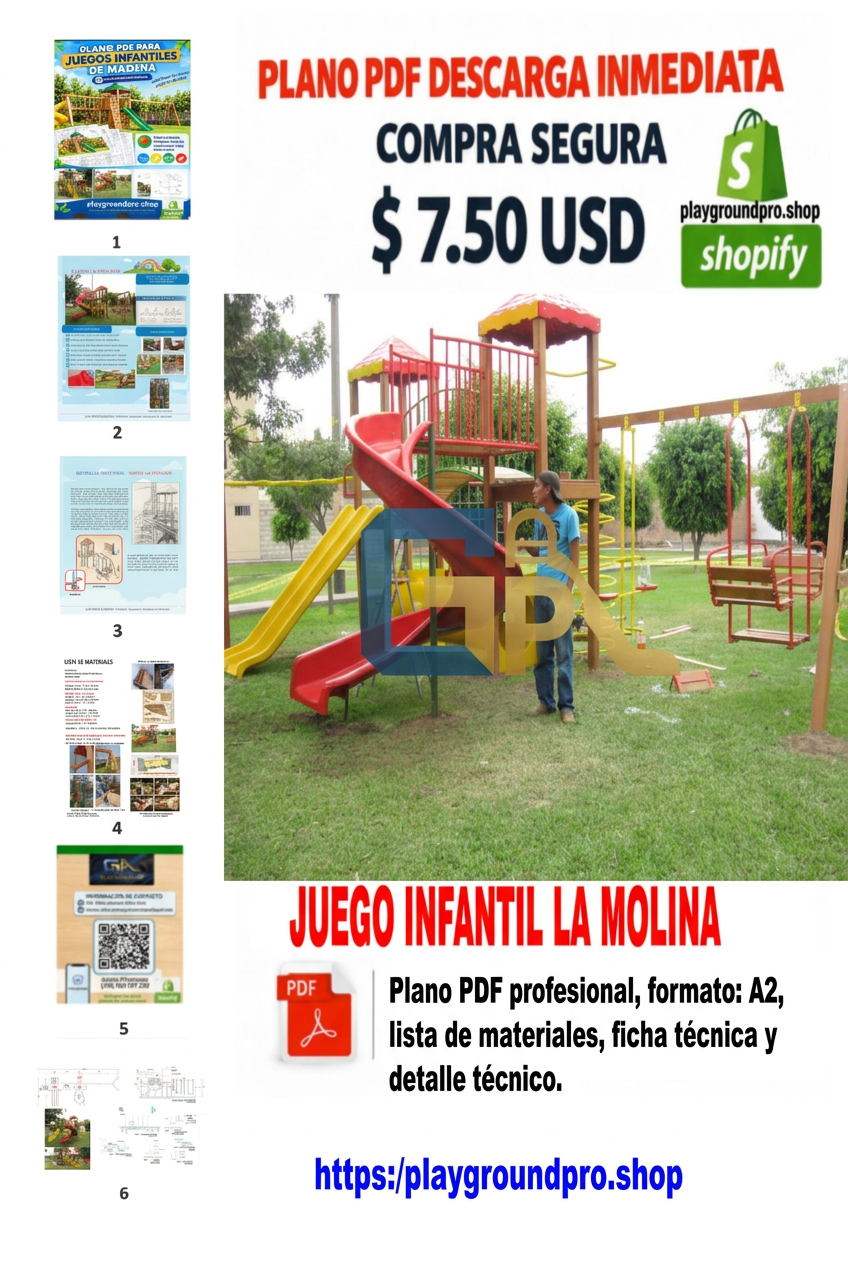 Portada del plano PDF La Molina con sello GP y tobogán