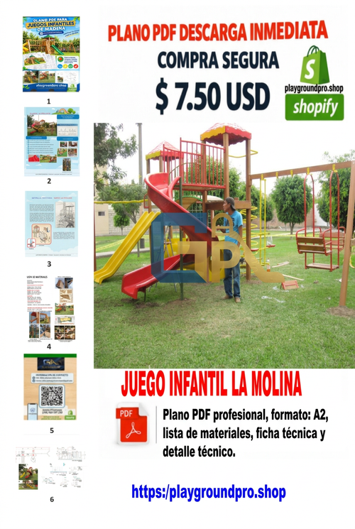 Portada del plano PDF La Molina con sello GP y tobogán