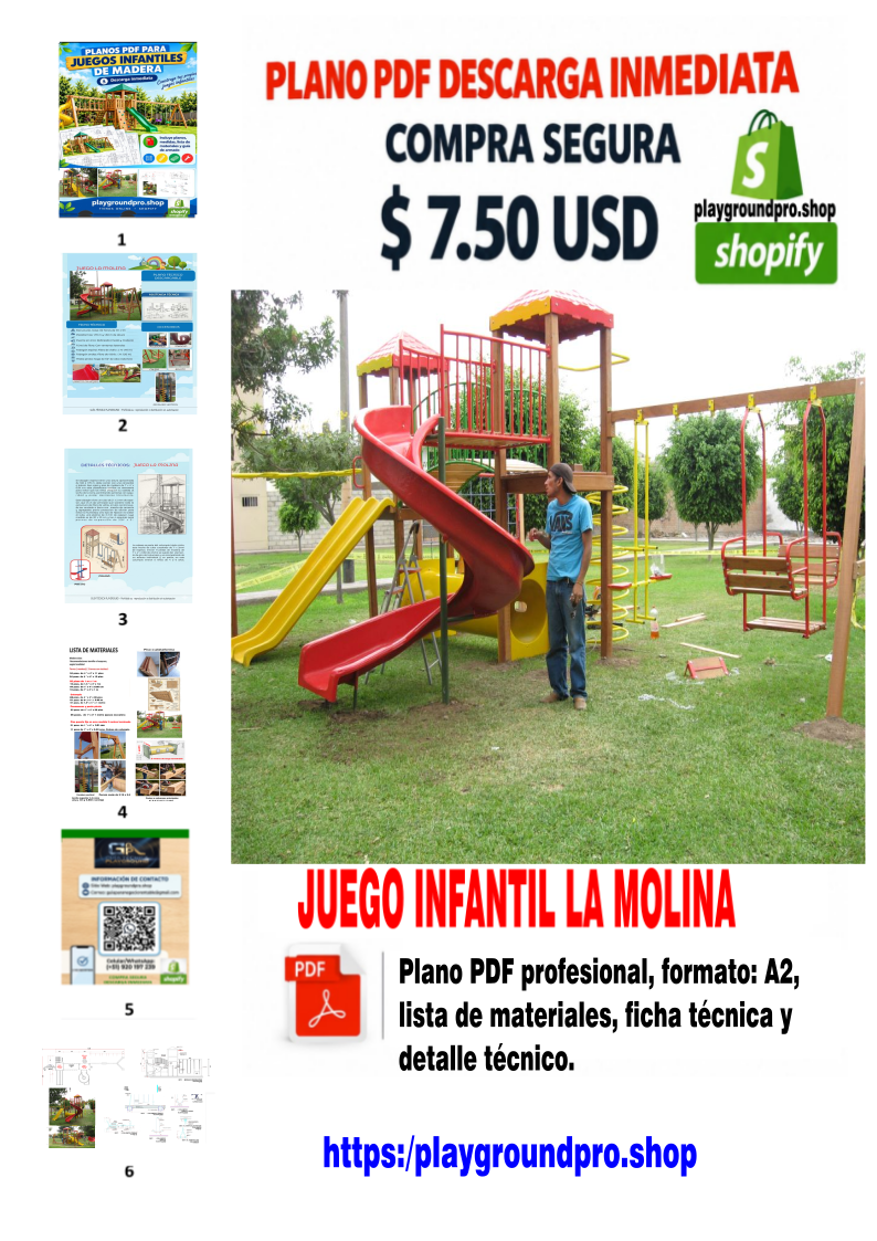 Planos PDf de juegos infantiles "La Molina"